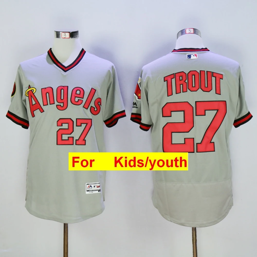 Хаки Молодежи Лос-Анджелеса Майк Траут Shohei Ohtani Альберта Pujols Kole Lee Реджи Джексон стержень Карью FLEX Прохладный База Джерси - Цвет: Хаки