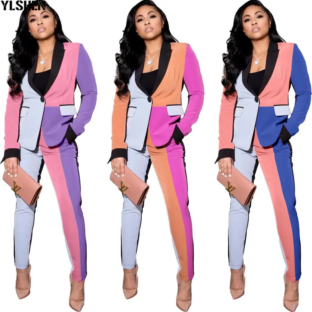 African Women Sets Print Long Sleeve Blazer Jacket Pants Suits Office Lady Elegant 2 Piece Set Business Outfits Africa Clothing |