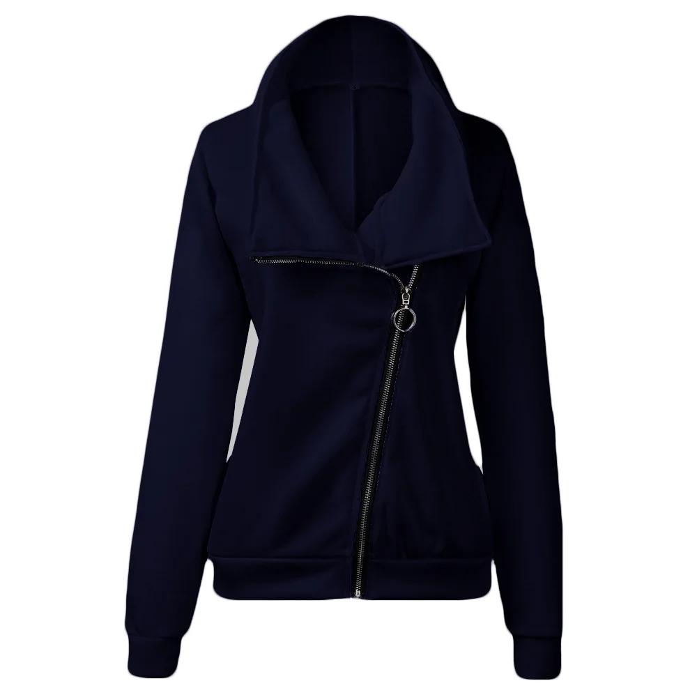 Navy Blue Waikol нерегулярные толстовки Harajuku с вырезом лодочкой свитшоты Женская одежда Женская верхняя одежда - Цвет: Navy Blue