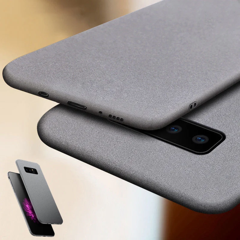 

YISHANGOU Luxury Sandstone Matte Soft Phone Case For Samsung Note 10 S10 Lite S9 Plus S8 Note9 8 7 A50 A70 A40 A10 A20 A80 A750