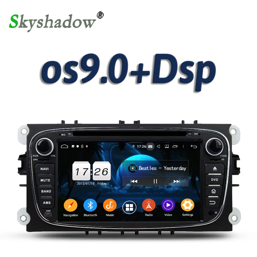 Discount For Ford Mondeo Tourneo Transit S-max Focus 2007-2010 Android 9.0 2GB + 16G 4 core Car DVD Player GPS map Radio wifi Bluetooth 0