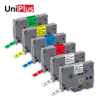 

UniPlus TZe111 TZe211 TZe411 TZe511 TZe611 TZe711 6mm Label Tapes for Brother P-touch Printer Red Yellow Green Blue Label Maker