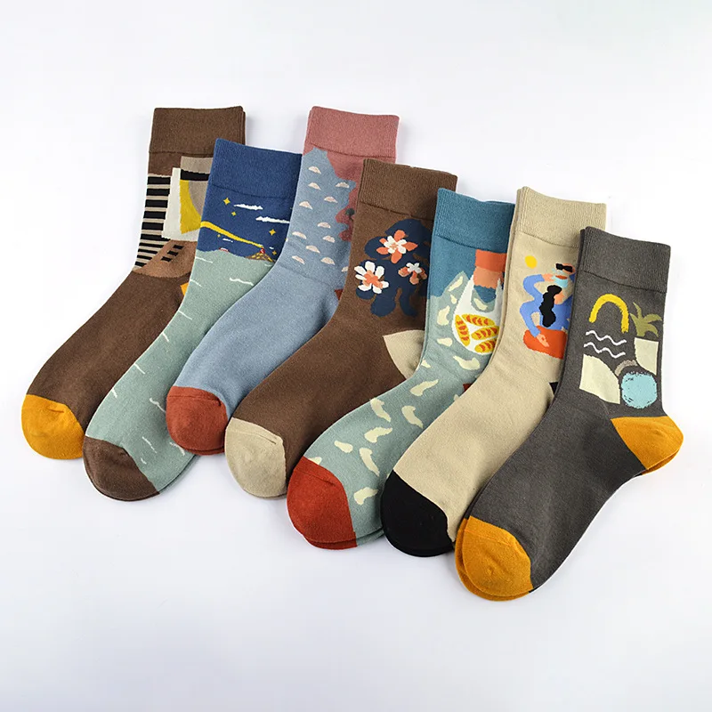 

New combed cotton cartoon Flower pattern Fashion Flower Pattern socks