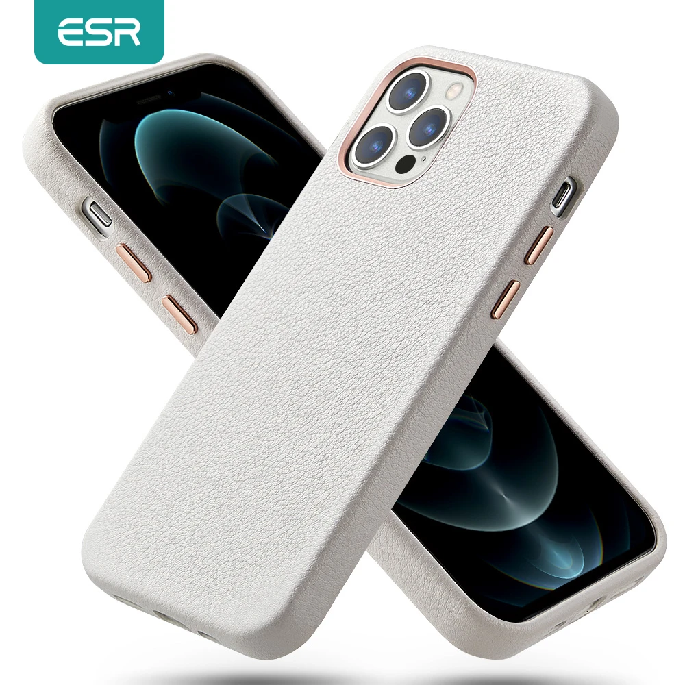 Esr Fur Iphone 12 Leder Fall Fur Iphone 12 Pro Max Echtem Leder Fall Fur Iphone 12 Mini 12pro 12 Pro Max Luxus Schwarz Weiss Handy Stossdampfer Aliexpress