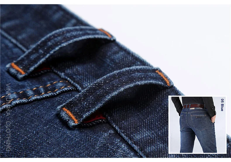 Мужские весенние деловые повседневные брендовые высококачественные прямые джинсы, мужские осенние джинсовые синие плотные штаны, черные ковбойские длинные брюки