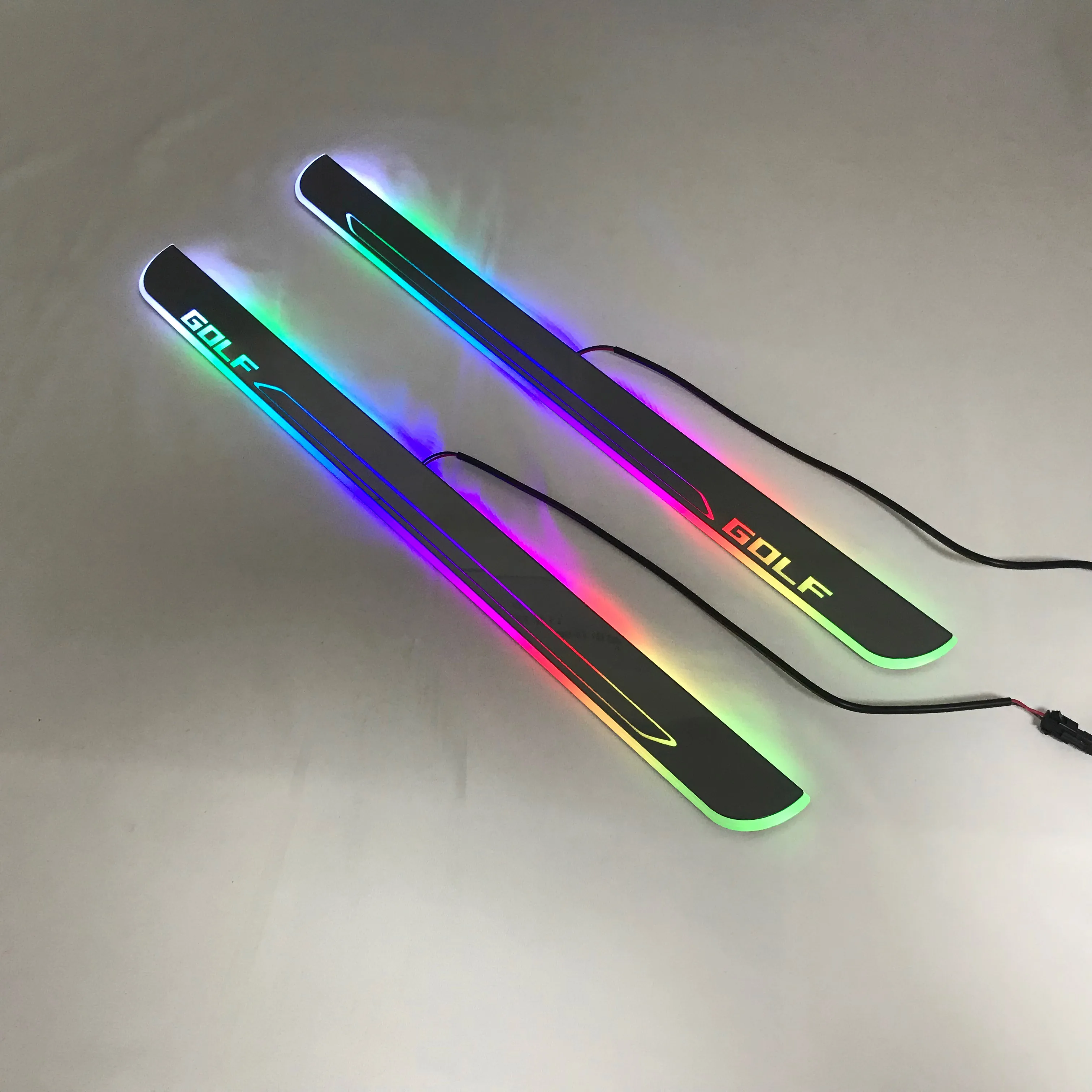 

Led moving door scuff for Volkswagen Golf special use dynamic door sill plate welcome lamp lining overlay Flow/fixed light