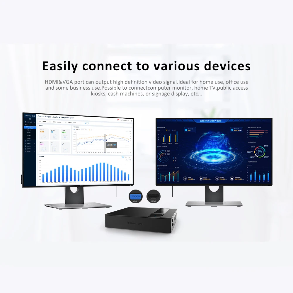 Четырехъядерный мини ПК Intel Celeron J3455 Windows 10 4K HTPC DDR3L M.2 SSD HDMI VGA 2 4/5 0G WiFi Bluetooth4.0 4 * USB Type C