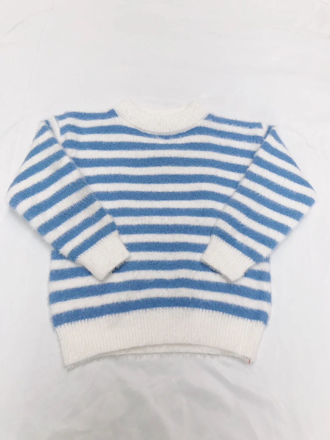 Girls Winter Sweater Water Mink Velvet Kids Wool Knit Clothes New Baby Boys Stripe Pullover Sweaters for Children Clothing