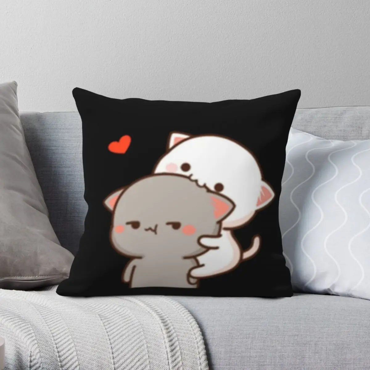 

Mochi Mochi Peach Cat Pillowcase Polyester Linen Velvet Printed Zip Decor Throw Pillow Case Sofa Seater Cushion Cover Wholesale