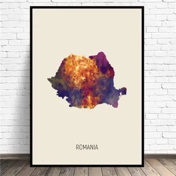 

Watercolor Map Romania Canvas Painting Art Print Poster Picture Wall Modern Minimalist Bedroom Living Room Decoration