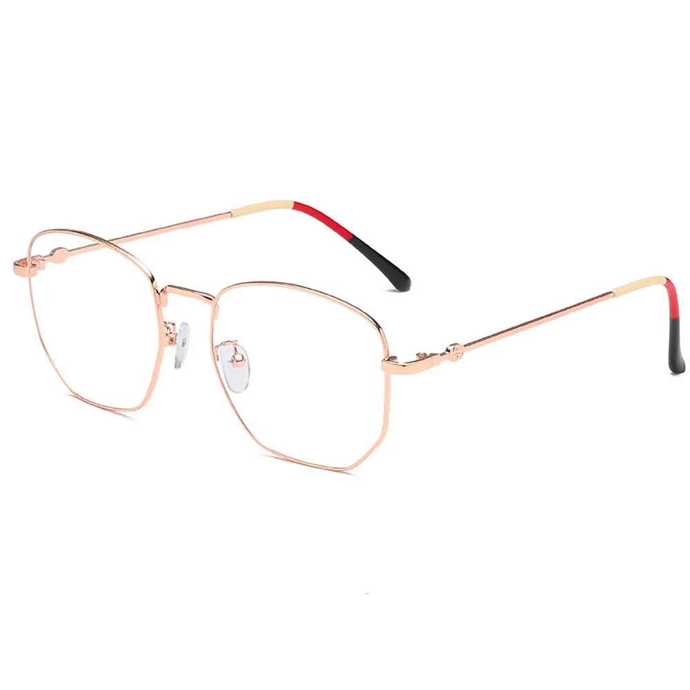 Rose Gold Новая Металлическая оправа анти-голубые световые блокирующие очки унисекс голубые легкие очки Защита для чтения геймер компьютерные очки топ - Цвет оправы: Rose Gold