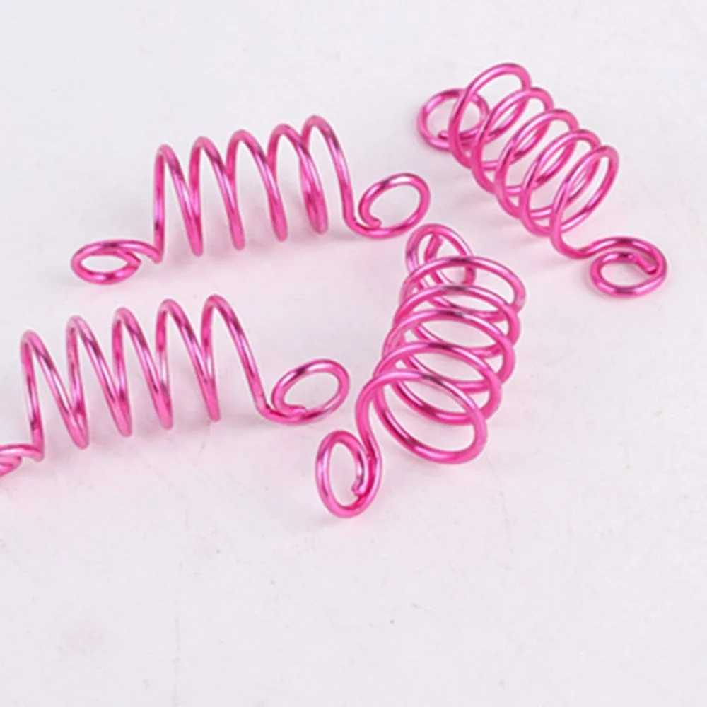 50pcs Mixed Color Beads Adjustable Hair Braids Dreadlock Beads Adjustable Hair Braid Rings Cuff Clips Tubes Jewelry