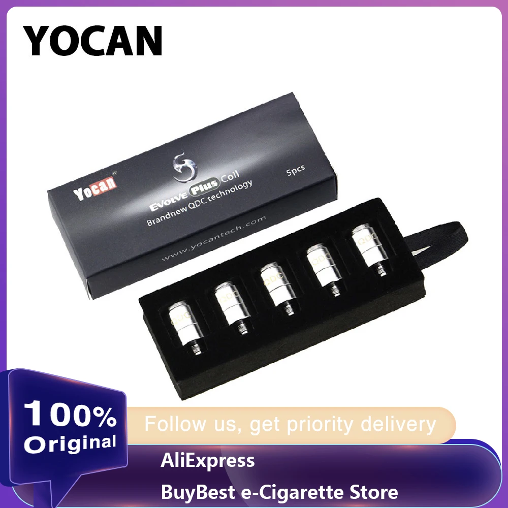 Оригинал 5 шт. Yocan Evolve Plus катушка с кварцевой двойной катушкой (QDC)/ 0.8ohm