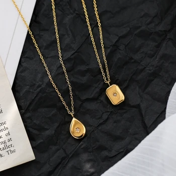 

YUN RUO Yellow Gold Color Lucky Polaris Pendant Necklace Woman Femal Fashion 316 L Titanium Steel Jewelry Birthday Gift Not Fade