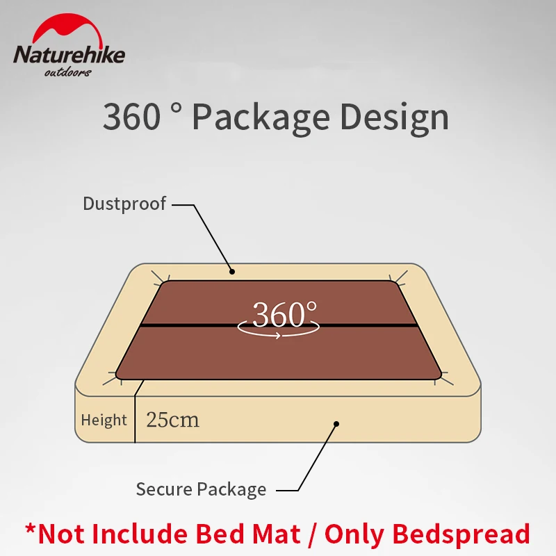 Naturehike 1-2 Person Sleeping Mat Bedspread Ultralight Cotton Breathable Mattress Cover Bedroom Rest Outdoor Travel Air Cushion