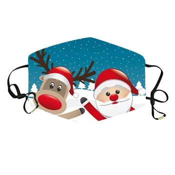 

1PCS Reusable Polyester Face Mask Fashion Christmas Printing Adult Outdoor Mouth Cover Mouth Mask With Design Masque Mariage