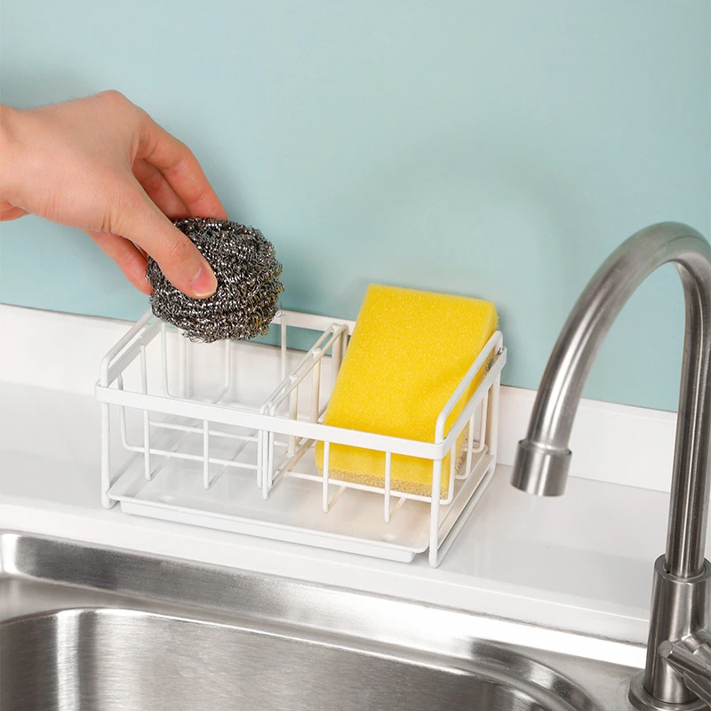 Kitchen Sink Sponge Dish Towel Drain Rack Storage Organizer Cloth Holder Shelf