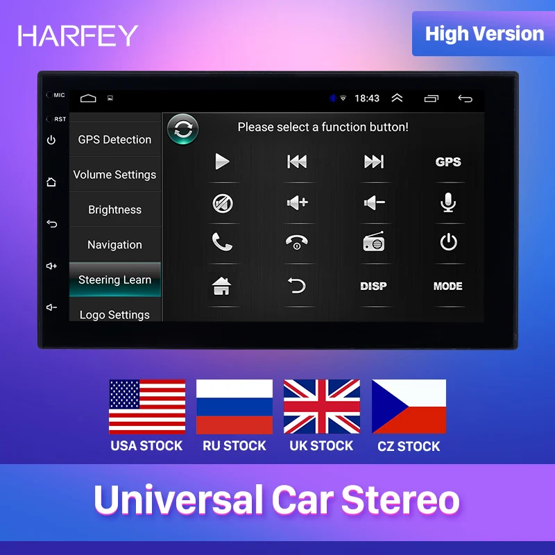 Harfey RAM 2 Гб + ROM 32 7 дюймов автомобильное радио Android 9 1 Авторадио 2Din универсальное GPS
