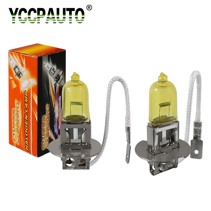 YCCPAUTO 2 шт. 12 В 55 Вт H3 галогенные фары противотуманные лампы 3200-3500 К золотой желтый свет авто передняя фара противотуманная фара Стайлинг авто... YCCPAUTO 2 шт. 12 В 55 Вт H3 галогенные фары противотуманные лампы 3200-3500 К золотой желтый свет авто передняя фара противотуманная фара Стайлинг авто...