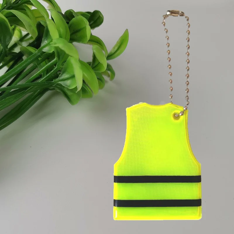 MEILITE-chaleco amarillo reflectante con luces de vela, llaveros, bolsa, llaves colgantes, película reflectante para advertencia de seguridad de tráfico, 500