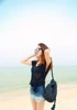 Summer Women Straw Backpack Handmade Beach Bag Drawstring Knapsack Knitted Crocheted Shoulder Bag Travel Bag 3