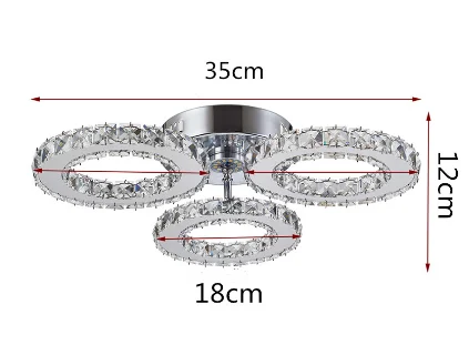 3 Rings-B 3/5 колец Современная хрустальная люстра 30 Вт Светодиодный Потолочный Круглый Внутреннее освещение, люстры для дома для гостиной спальни Plafon Lustre - Цвет корпуса: 3 Rings-B