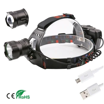 

Ultra Bright XHP70 LED Hunting Headlamp Searchlight USB Rechargeable Work Light Zoom Head Torch Warning Strobe Light Powerbank