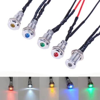 

1Pc 6mm Waterproof Warning LED Metal Indicator Light 12V Signal Lamp Power