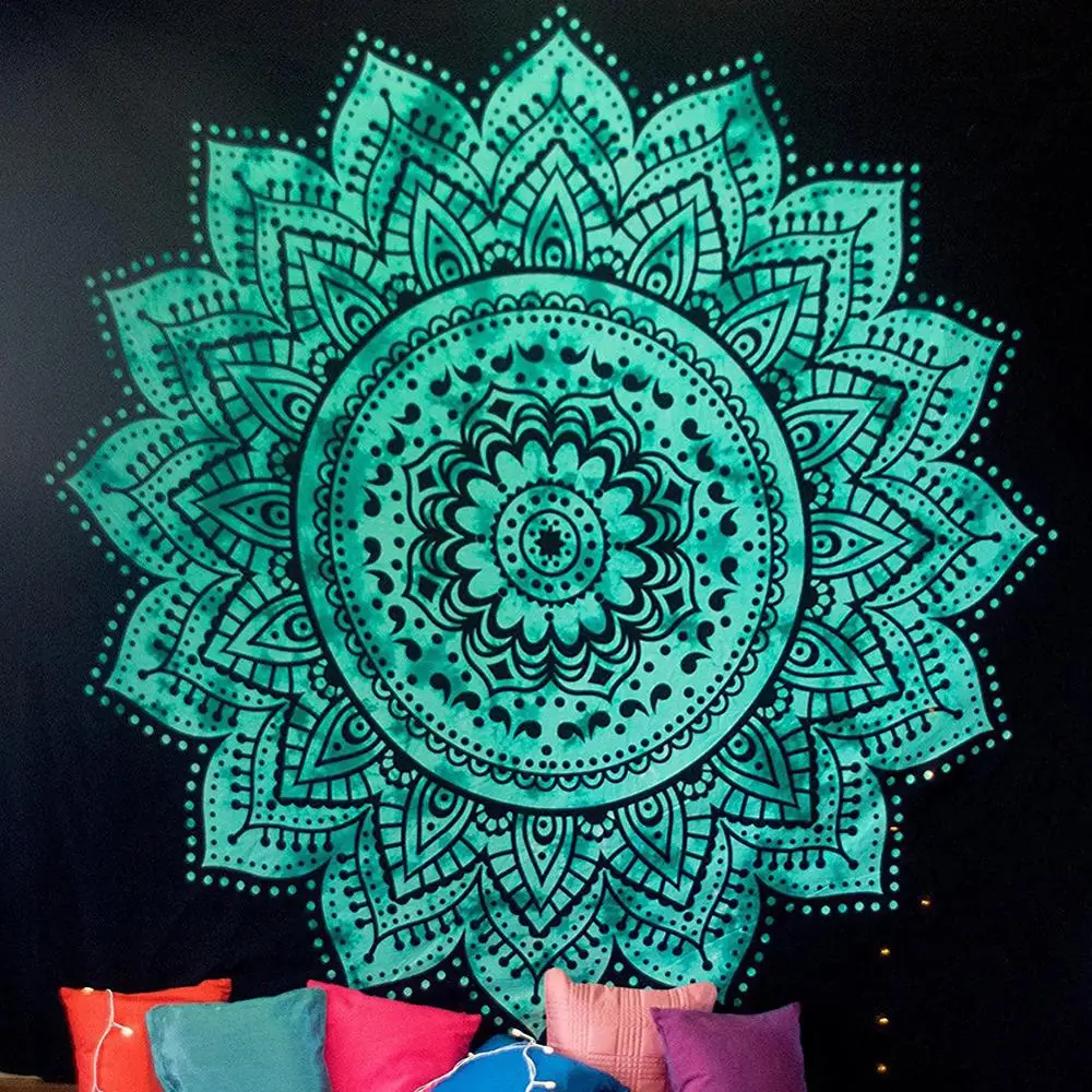 Indian Mandala Printed Boho Home Decor Tapestry Wall Hanging Curtain Sheets Picnic Blanket Hippie Macrame Psychedelic Tapestry