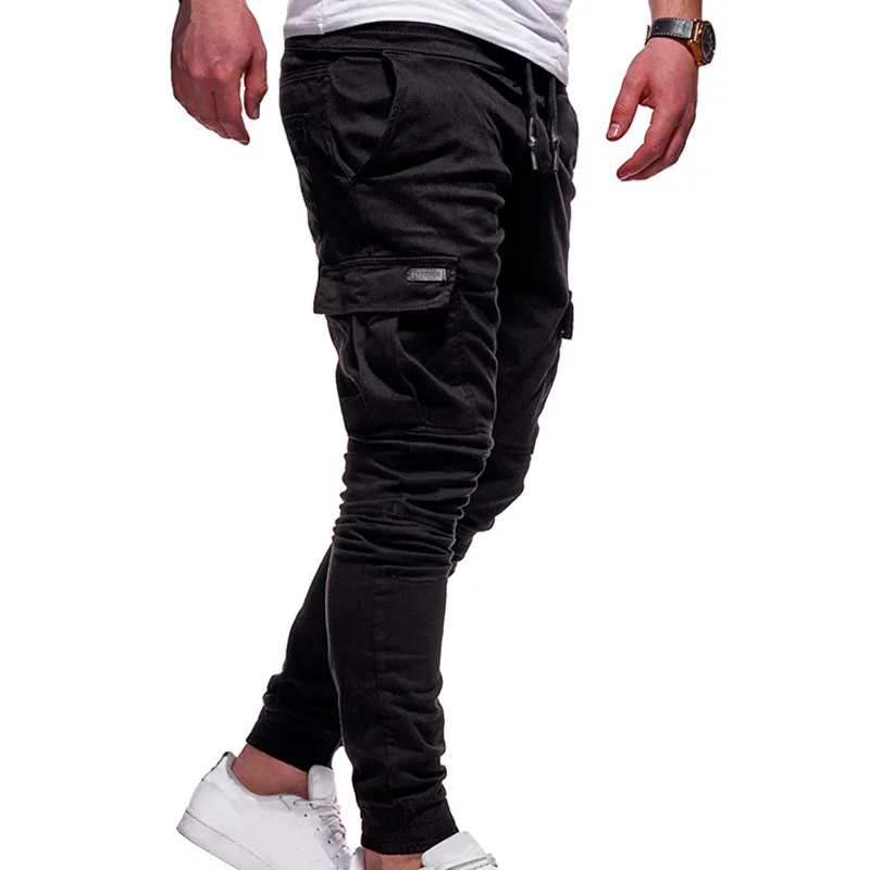 mens casual dress pants Men's Pants Multi-Pockets Joggers Men Sweatpants 2021 New Casual Solid Cargo Pants Men Oversize Streetwear Pants Men Trousers khaki trousers