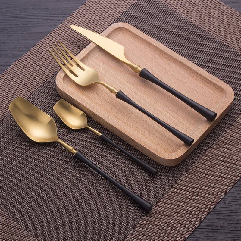 Luxury Gold Dining Cutlery Set - Fork, Knife & Spoon Flatware