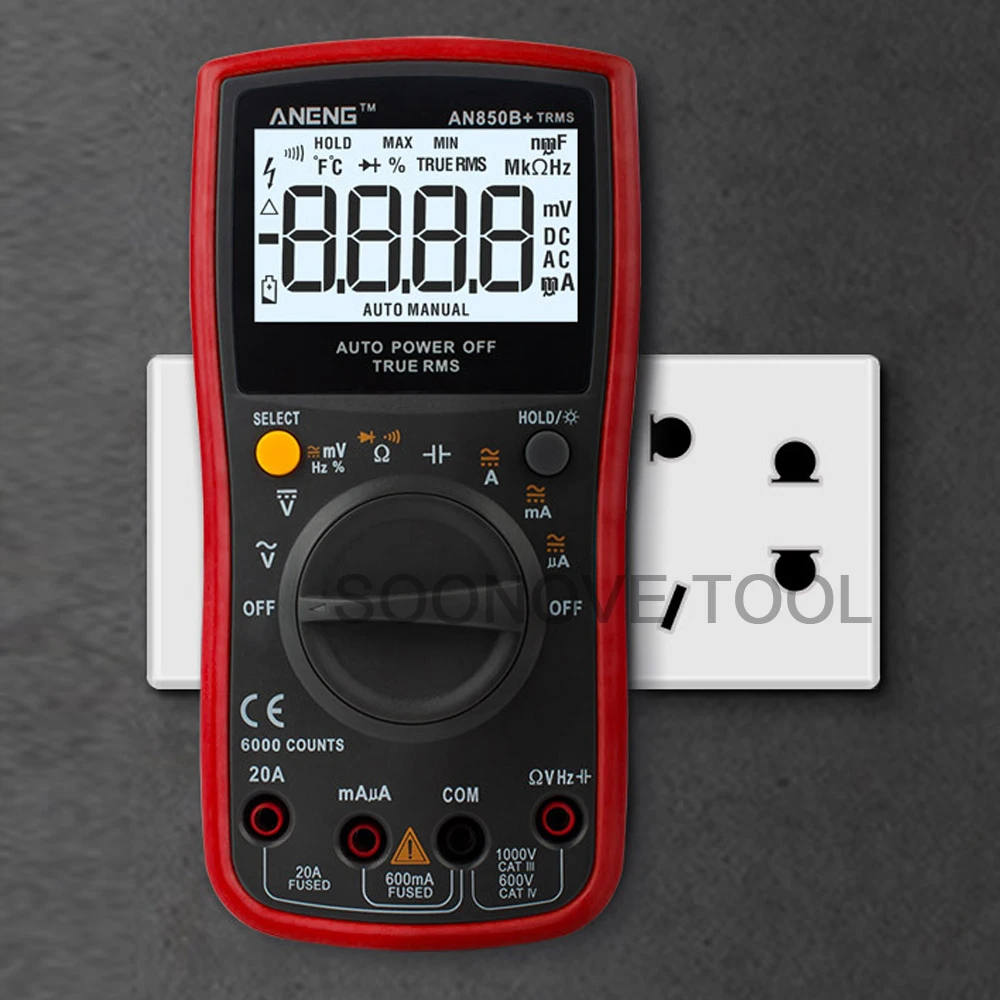ANENG AN860B+ автоматический Диапазон Цифровой мультиметр Подсветка AC/DC Ток Напряжение Сопротивление Частота Температура Тестер