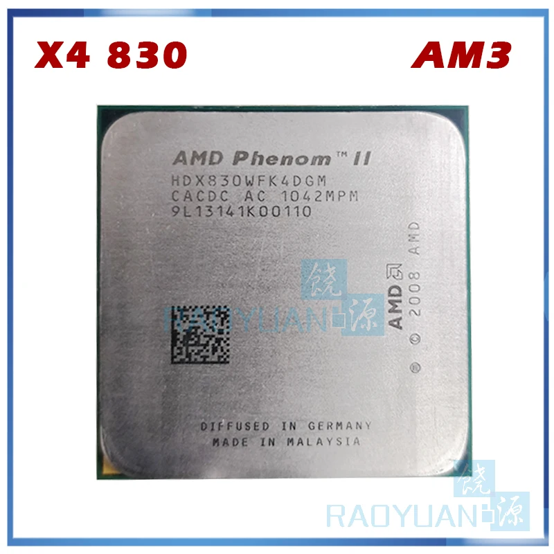 AMD Phenom II X4 830 2.8 GHz 6MB Quad-Core CPU Processor HDX830WFK4DGM Socket AM3
