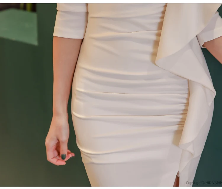 Весенне-летнее женское платье знаменитостей для вечеринки vestidos сексуальное Белое платье с оборками и открытыми плечами облегающее Клубное платье