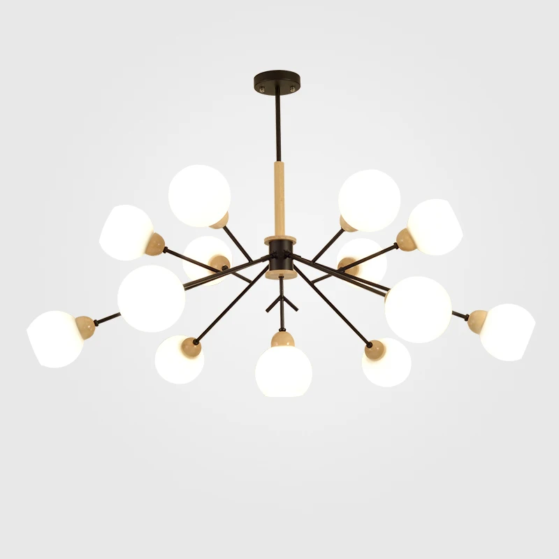 

Nordic Modern LED Pendent Lights Wooden Simplicity Personality Art Hanging Lights Bedroom Living Room Decor Hanging Lights
