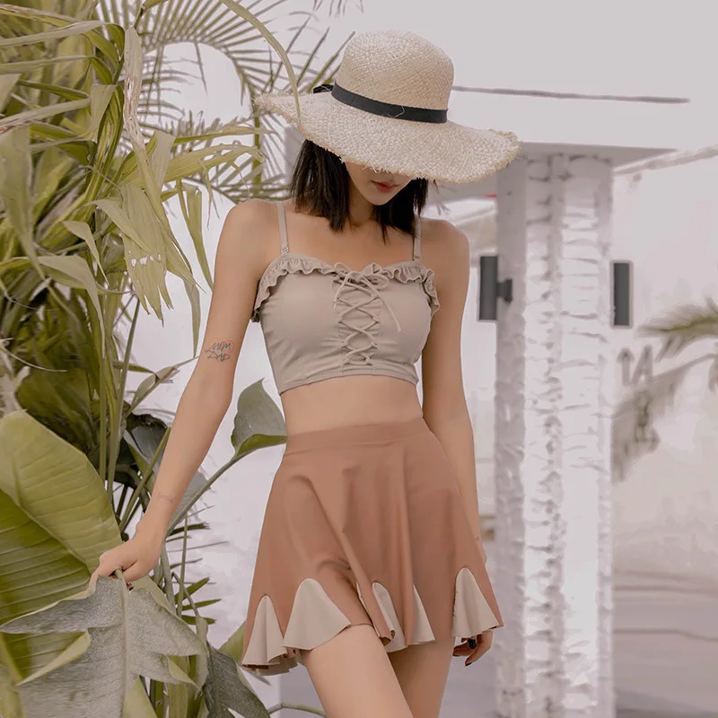 

Swimwear Women Swimming Suit Gir Swimsuit For Swimsuits Girl Bikinis Female 2020 Skirt Web Celebrity Polyester Swimwear
