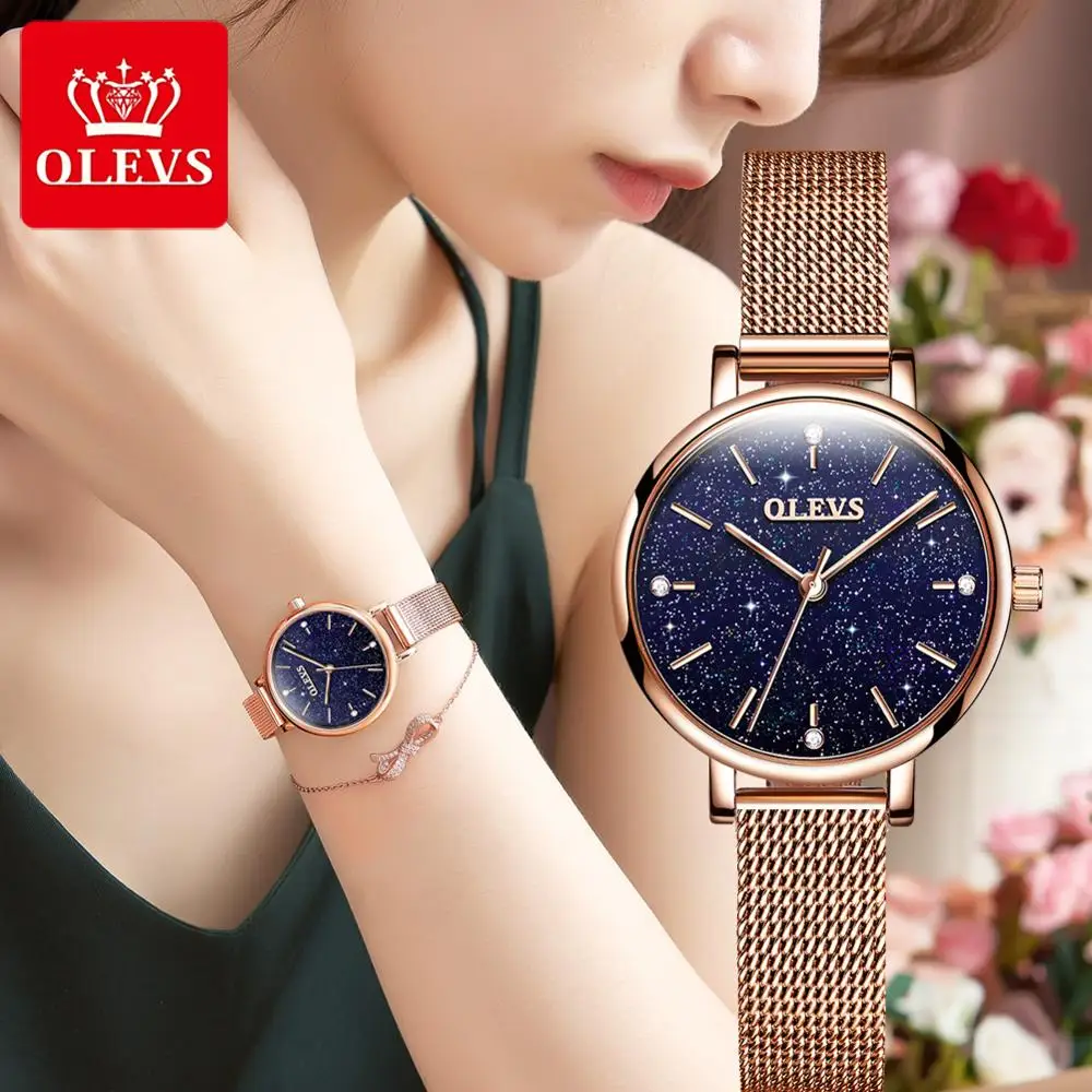 

Fashion Women's quartz wristwatch starry dial casual style brand ladies clock