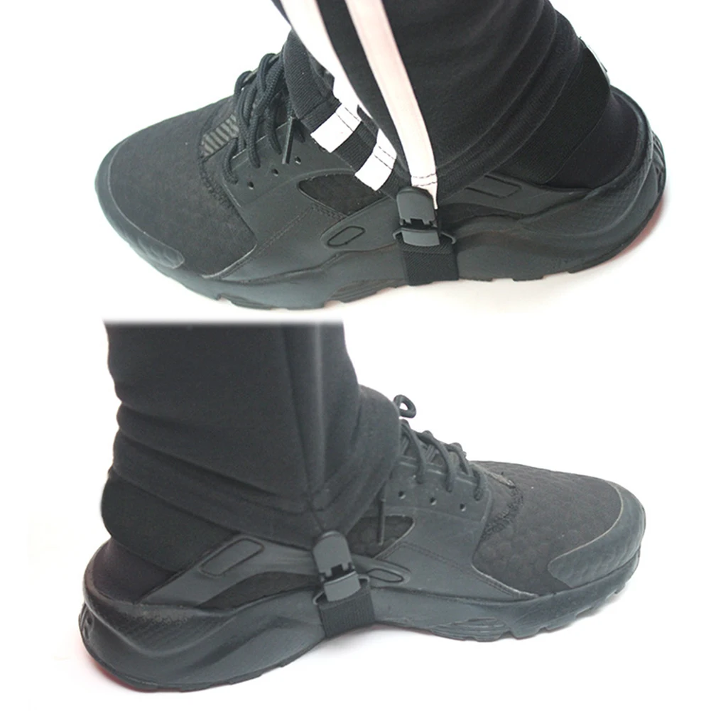 2Pcs Motorcycle Bike Stirrup Pants Clips Leg Boot Elastic Adjustable Straps Loose Boot Belt Adhesive Tape feet Shoes Accessories boot clips