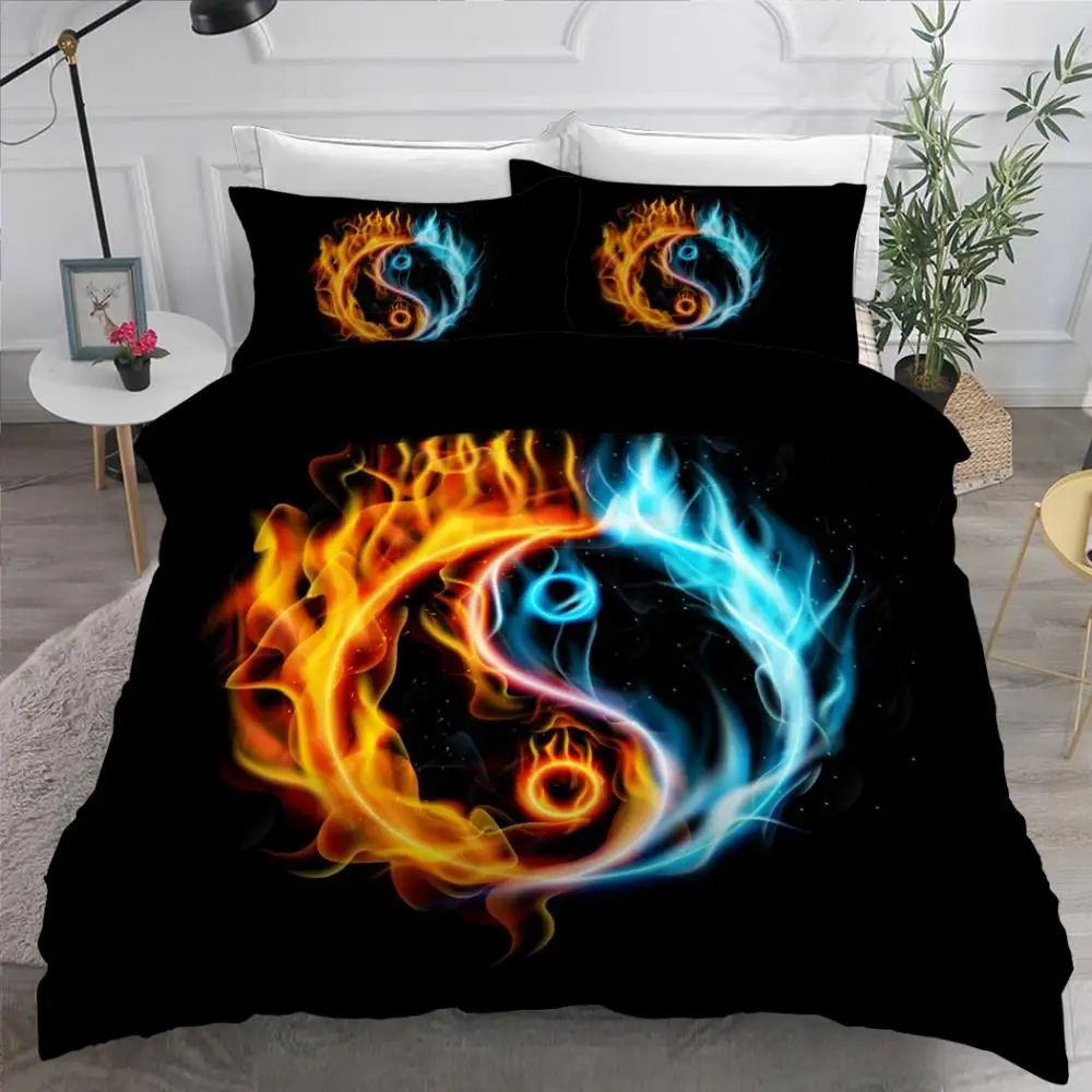 

Tai Chi Bedding Set Yin and Yang Duvet Cover Luxury Soft Comforter Cover Set Full Queen King Size Bed Set for Adults Gift