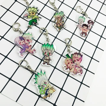 

Dr.STONE Ishigami Senkuu Cosplay Keychain Key Ring Doctor Stone Anime Acrylic Keyring Props Accessory