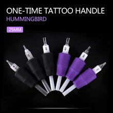 20 шт Колибри с фокусным расстоянием 25 мм готовых стерильные одноразовые для татуировок трубка Грип питания 3/5/7/9/11/13/15R Размеры Татуировки Ручка фиолетовый