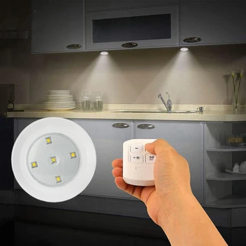 

6 PCS Lamps Wireless Touch Sensor or Remote Controller Wardrobe Stairs Led Night Lamp Dimmable Led Cabinet Light Battery Powered
