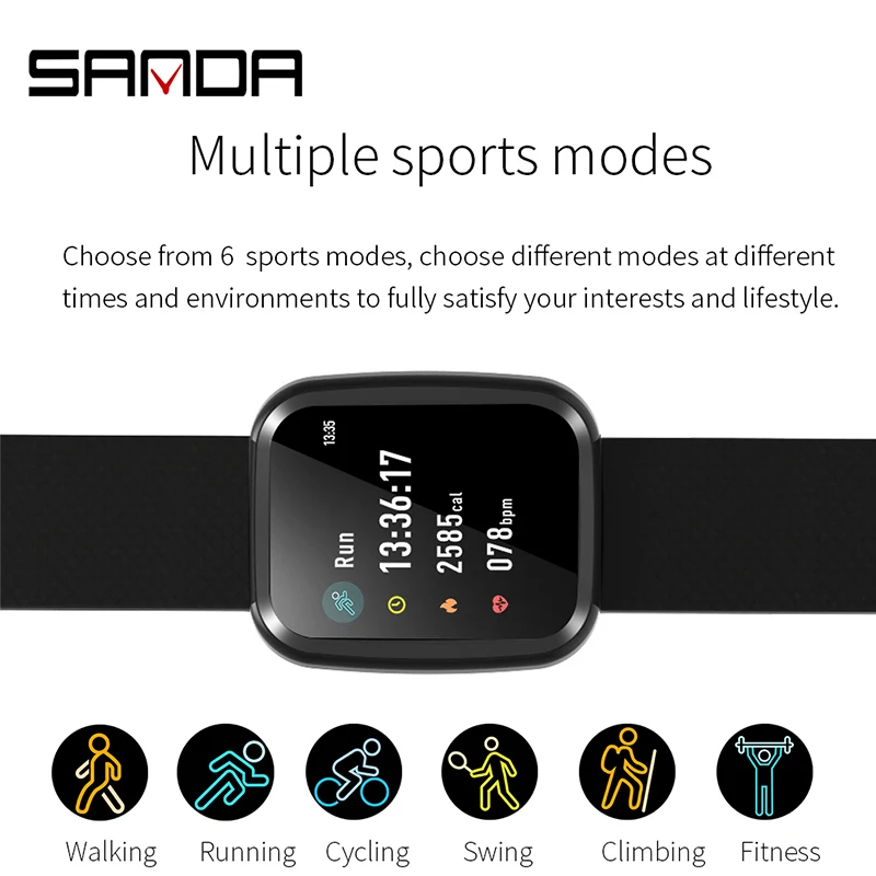 Smart Watch IP67 Waterproof Smartwatch Heart Rate Blood Pressure Monitor Fitness Tracker Men Women Smart Bracelet