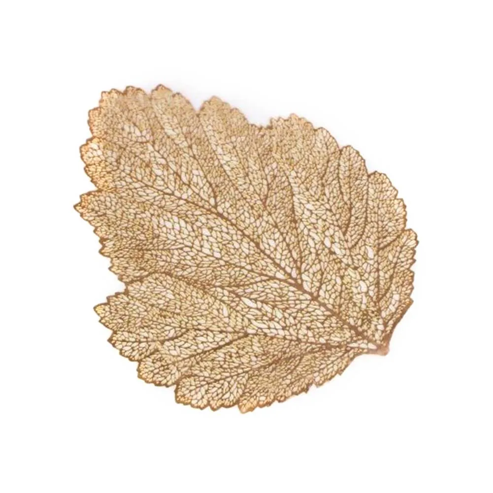 Light Gold 4 шт листьев Форма Настольный коврик подставки ПВХ однотонные теплоизоляция домашнего Кухня напиток Водонепроницаемый Нескользящие салфетки обеденный стол - Цвет: Light Gold