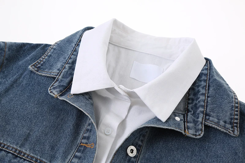 Ladies Blue Irregular Sleeveless Denim Vest Jacket