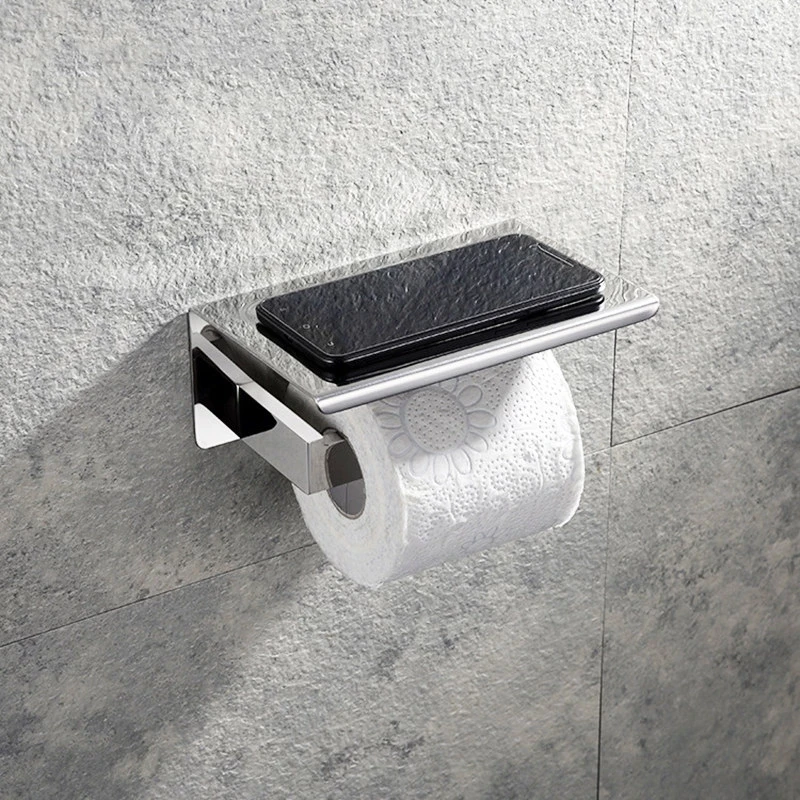 High Quality Stainless Steel Bathroom Accessories Hardware Roll Paper Holder Towel Rack Toilet Brush Holder Towel Shelf