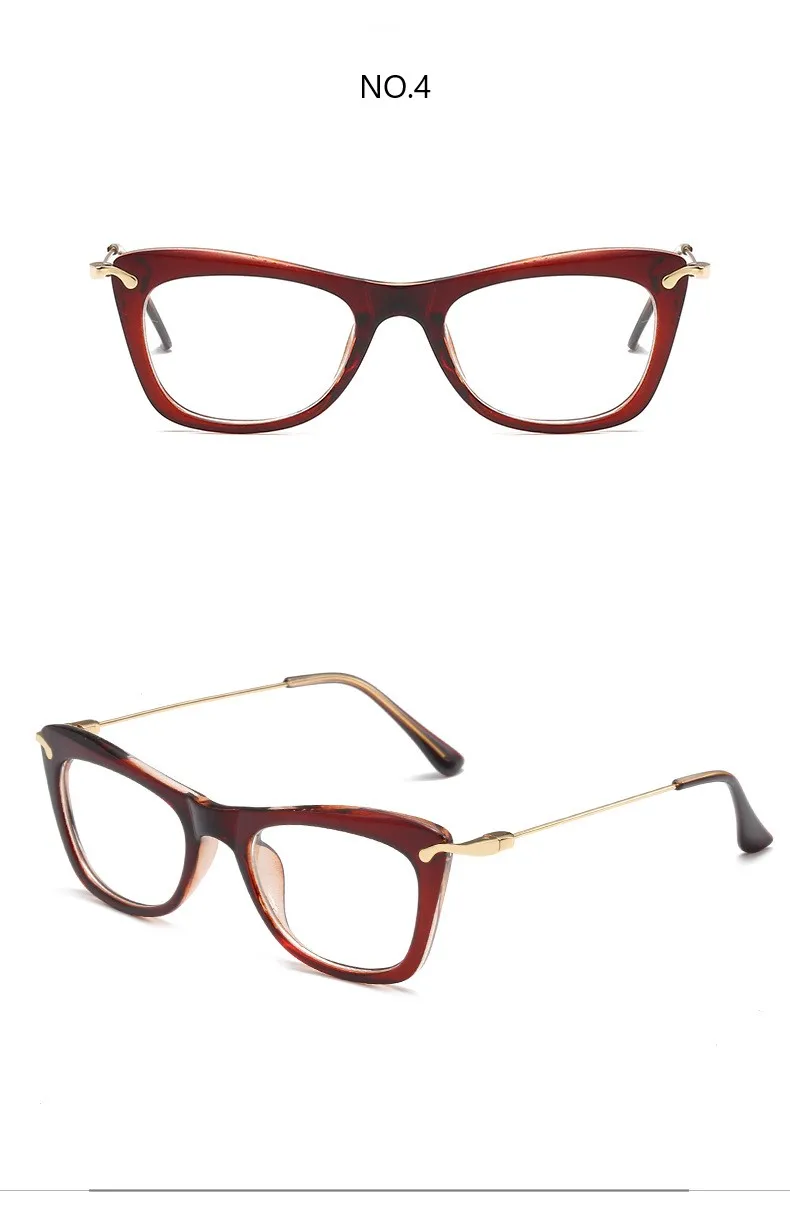 Модные женские очки кошачий глаз оправа с принтом очки «кошачий глаз» женские очки оправа металлические ножки тренд компьютерные очки