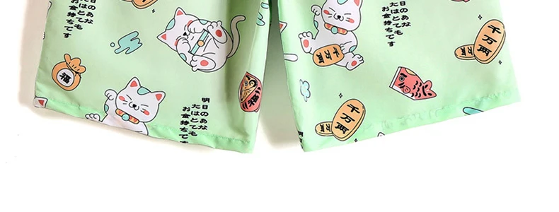 New Men’s Sexy Cartoon Cat Board shorts Floral fashion swimsuit liner Quick dry surfing joggers printed hawaiian bermudas mesh