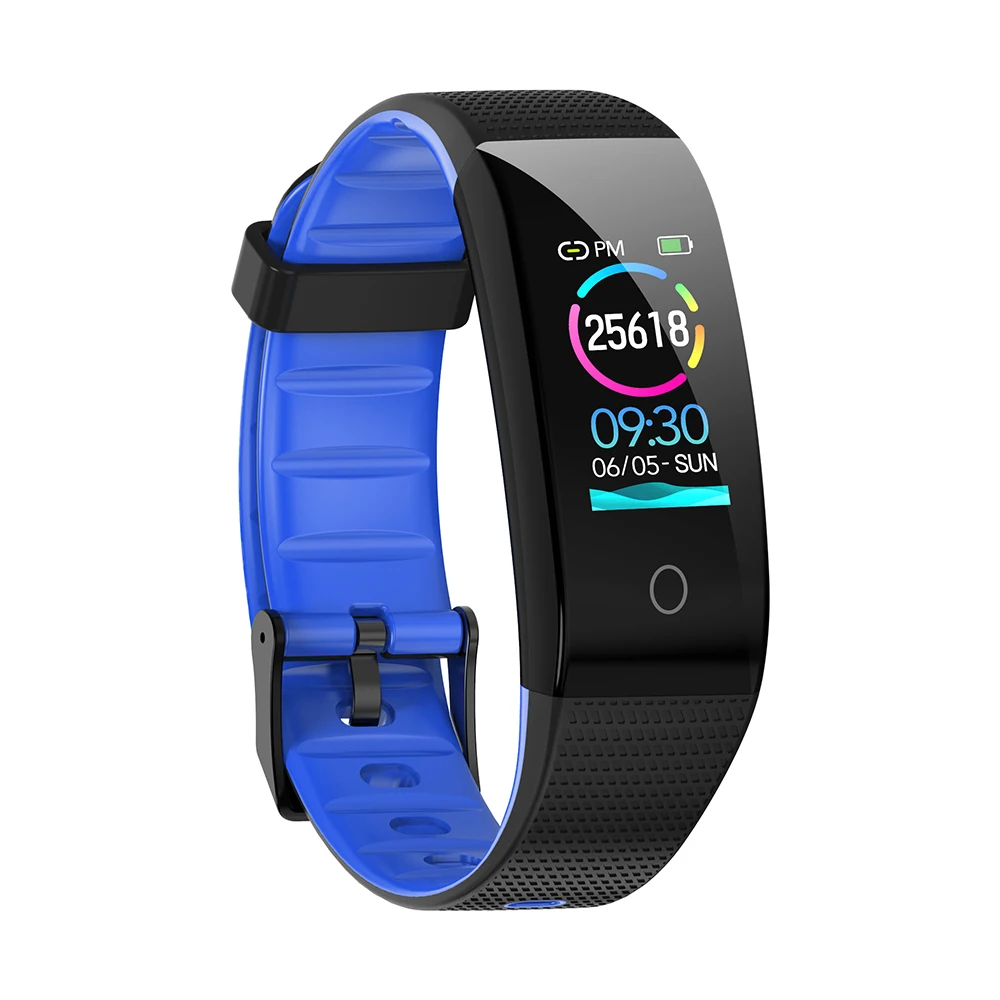 Black-BLue MISTEP CB501H умный Браслет цветной экран Смарт-браслет для женщин и мужчин фитнес-трекер Bluetooth Спорт IP68 водонепроницаемый браслет - Цвет: Black-BLue