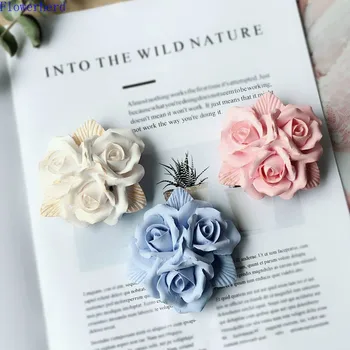 

Three Rose Gypsum Silicone Mold Korean Diffuser Car Vent Clamp Plaster Mold Fondant Cake Chocolate Mold Soap Mold Cake Decor